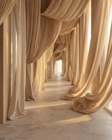 Light through linen curtains